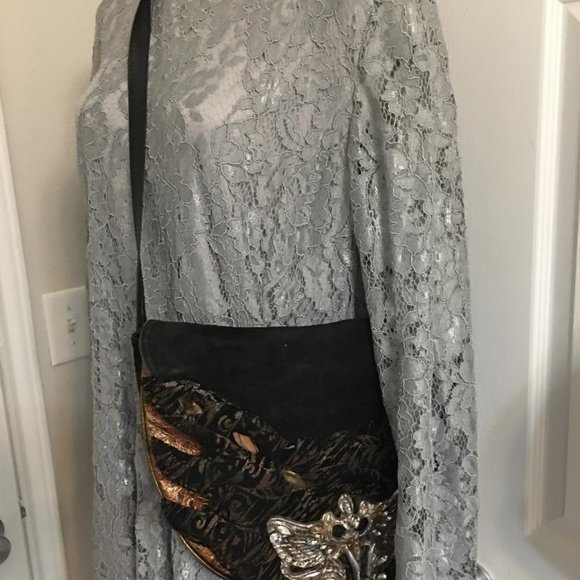 Lucas Lia Leather Handbag, Angel Logo - Crossbody Purse  PRS1 - Picture 5 of 12